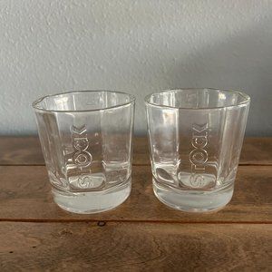 Stock Brandy Glass Set of 2 Octagon Old Fashion Rocks Embossed Glasses 20CL